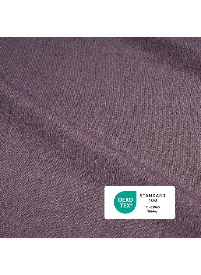IZOD Melange Cotton Blend 4Pc King Size Bed Sheet Set, Deep Pockets fits Upto 17", Hotel Luxury Bedding Sheets & Pillowcases, Wrinkle Resistant, Sateen Weave Cooling Bed Sheet - Amethyst - Image 5